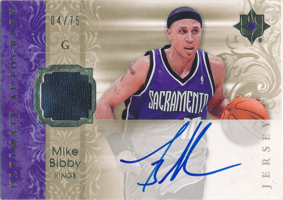 Upper Deck 2006-07 Ultimate Collection  Ultimate Jersey Autographs #AU-MB Mike Bibby 04/75