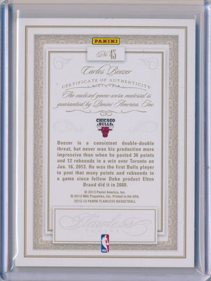 Panini 2012-2013 Flawless Emerald Jumbo Patches #43 Carlos Boozer 3/5