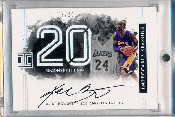 Panini 2016-2017 Impeccable Seasons #SAKB Kobe Bryant 6/20