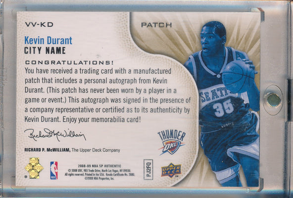 Upper Deck  2007-2008 SP Authentic Rookie Patch #152 Kevin Durant 268/299