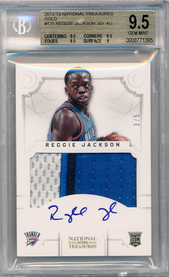 Panini 2012-2013 National Treasures  Gold #121 Reggie Jackson 3/5 / BGS Grade 9.5 / Auto Grade 10