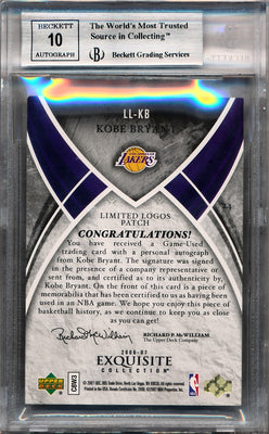 Upper Deck 2006-2007 Exquisite Collection Limited Logos #LLKB Kobe Bryant 2/50 / BGS Grade 8.5 / Auto Grade 10