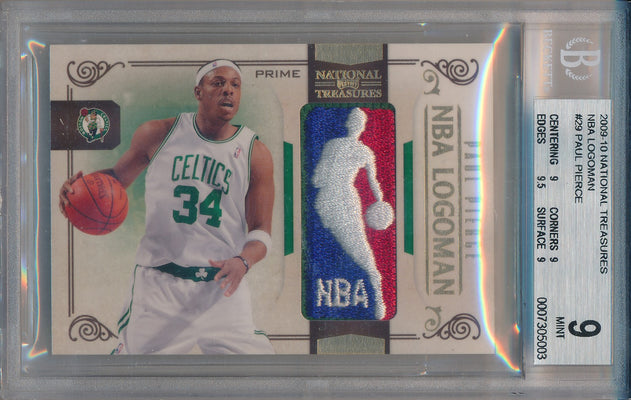 Panini 2009-2010 National Treasures NBA Logoman #29 Paul Pierce 1/1 / BGS Grade 9