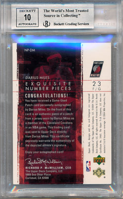 Upper Deck 2003-2004 Exquisite Collection Number Piece Autographs #NP-DM Darius Miles  5/23 / BGS Grade 8.5 / Auto Grade 10