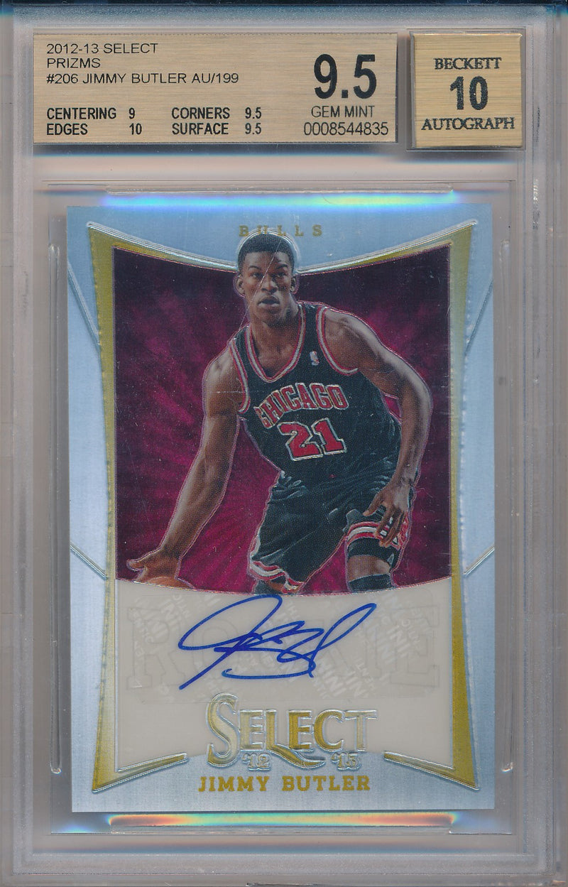 Panini 2012-2013 Select Prizms #206 Jimmy Butler 150/199 / BGS Grade 9.5 / Auto Grade 10