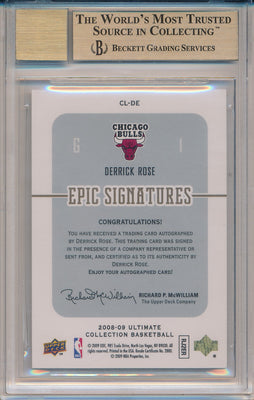 Upper Deck 2008-09 Century Legends Epic Signature Update #CL-DE Derrick Rose  / BGS Grade 9.5 / Auto Grade 10