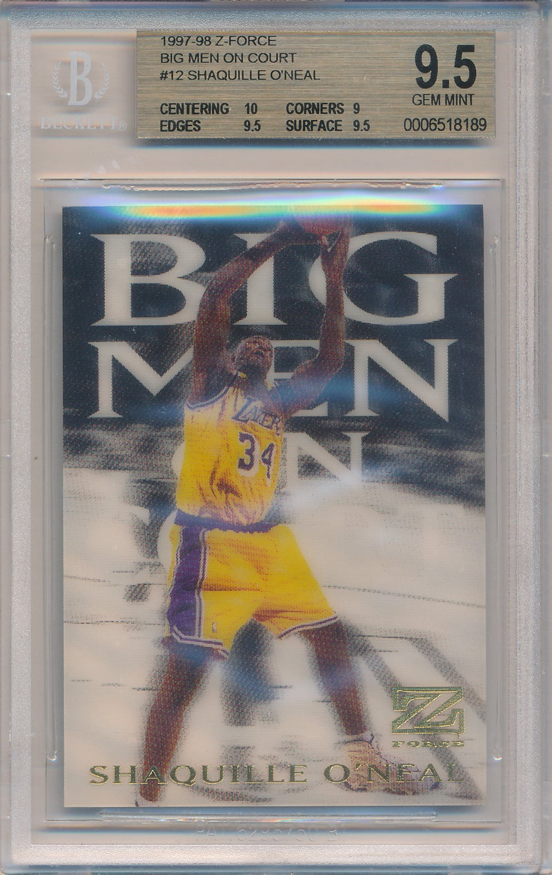 SkyBox 1997-1998 Z-Force Big Men On Court #12/15BMOC Shaquille O'neal   / BGS Grade 9.5