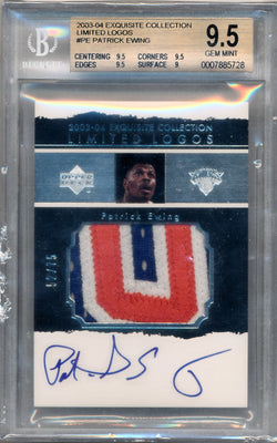 Upper Deck 2003-2004 Exquisite Collection Limited Logos #PE Patrick Ewing 52/75 / BGS Grade 9.5 / Auto Grade 10