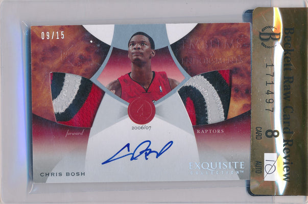 Upper Deck 2006-2007 Exquisite Collection Emblems Of Endorsement #EMCB Chris Bosh 9/15 / Auto Grade 10