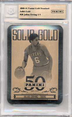 Panini 2010-2011 Gold Standard Solid Gold #28 Julius Erving 1/1