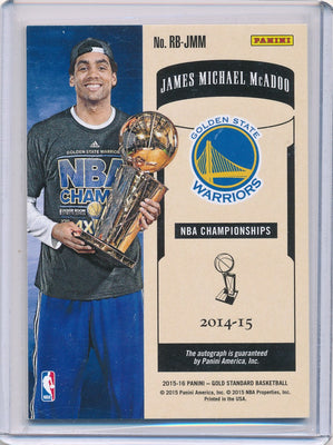 Panini 2015-2016 Gold Standard Ring Bearers Autographs #RB-JMM James Michael McAdoo 2/25