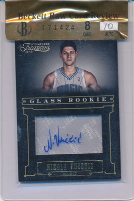 Panini 2012-2013 Timeless Treasures Glass Rookie #226 Nikola Vucevic 5/10 / BGS Grade 8 / Auto Grade 10