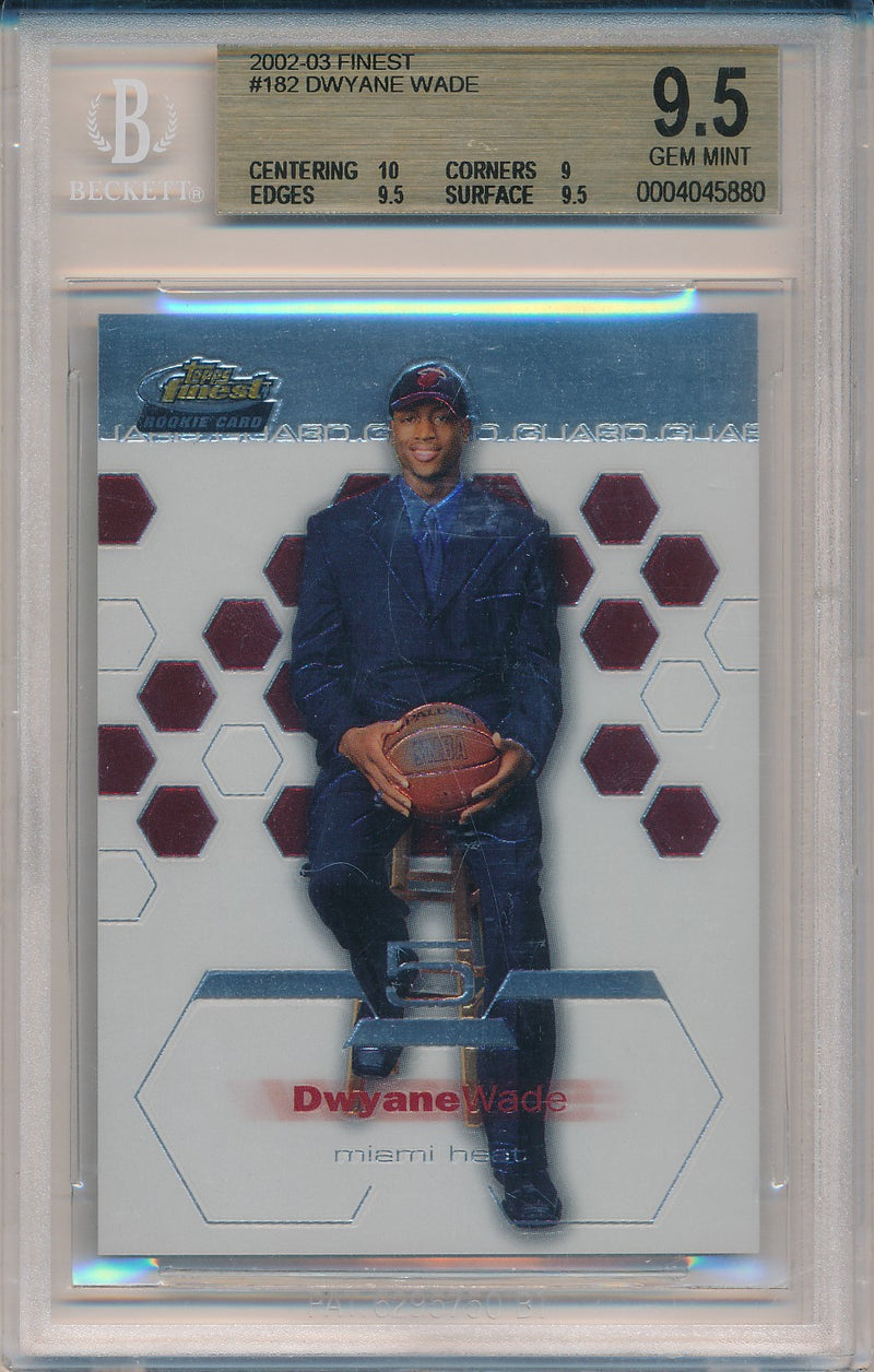 Topps 2003-2004 Finest Rookie card #182 Dwyane Wade  / BGS Grade 9.5