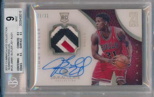 Panini 2012-2013 Immaculate Collection Numbers Parallel #125 Jimmy Butler 21/21 / BGS Grade 9 / Auto Grade 10