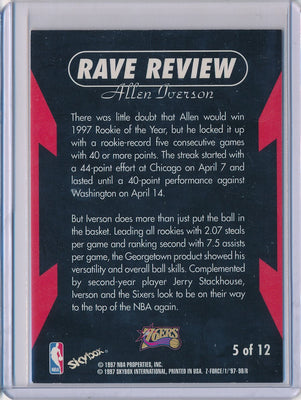 SkyBox 1997-1998 Z-Force Rave Review #5/12 Allen Iverson