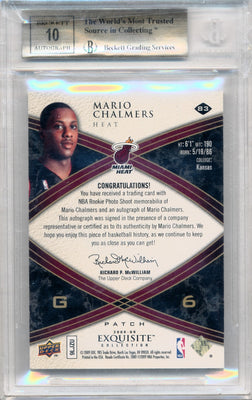 Upper Deck 2008-2009 Exquisite Collection Rookie Parallel #83 Mario Chalmers 4/6 / BGS Grade 9.5 / Auto Grade 10