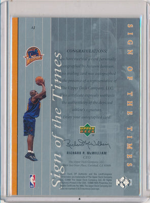 Upper Deck 1999-2000 SP Authentic Sign Of The Times #AJ Antawn Jamison