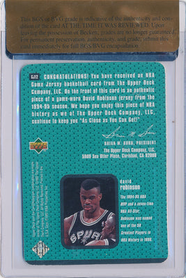 Upper Deck 1997-1998 NBA All Stars Game Jerseys #GJ12 David Robinson  / BGS Grade 8