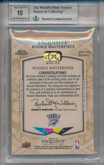 Upper Deck 2008-09 Exquisite Collection Press Plates Magneta #93 Russell Westbrook 1/1 / BGS Grade 9 / Auto Grade 10