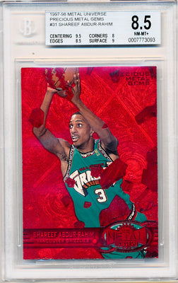 Skybox 1997-1998 Metal Universe Championship Precious Metal Gems Red #31 Shareef Abdur-Rahim 14/100 / BGS Grade 8.5