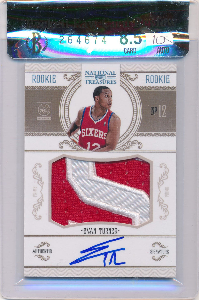 Panini 2010-2011 National Treasures  Century Platinum #202 Evan Turner 3/5 / BGS Grade 8.5 / Auto Grade 10