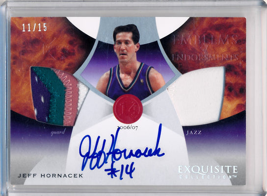 Upper Deck 2006-2007 Exquisite Collection Emblems Of Endorsement #EMJH Jeff Hornacek 11/15