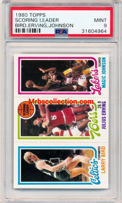 Topps Bowman  1980   #34/174/139 Larry Bird/Julius Erving/Magic Johnson  / PSA Grade 9 / BGS Grade None