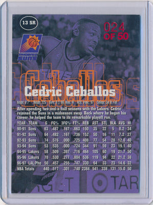 SkyBox 1997-1998 Premium Star Rubies #13SR Cedric Ceballos 24/50