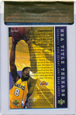 Upper Deck 2000 NBA Title Threads Authentic Game Worn Jersey #KB2000 Kobe Bryant 214/300 / Auto Grade 10