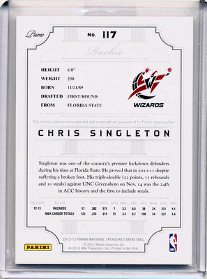 Panini 2012-2013 National Treasures  Gold #117 Chris Singleton 4/5