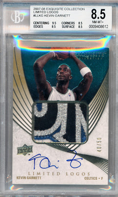 Upper Deck 2007-2008 Exquisite Collection Limited Logos #LLKG Kevin Garnett 40/50 / BGS Grade 8.5 / Auto Grade 10