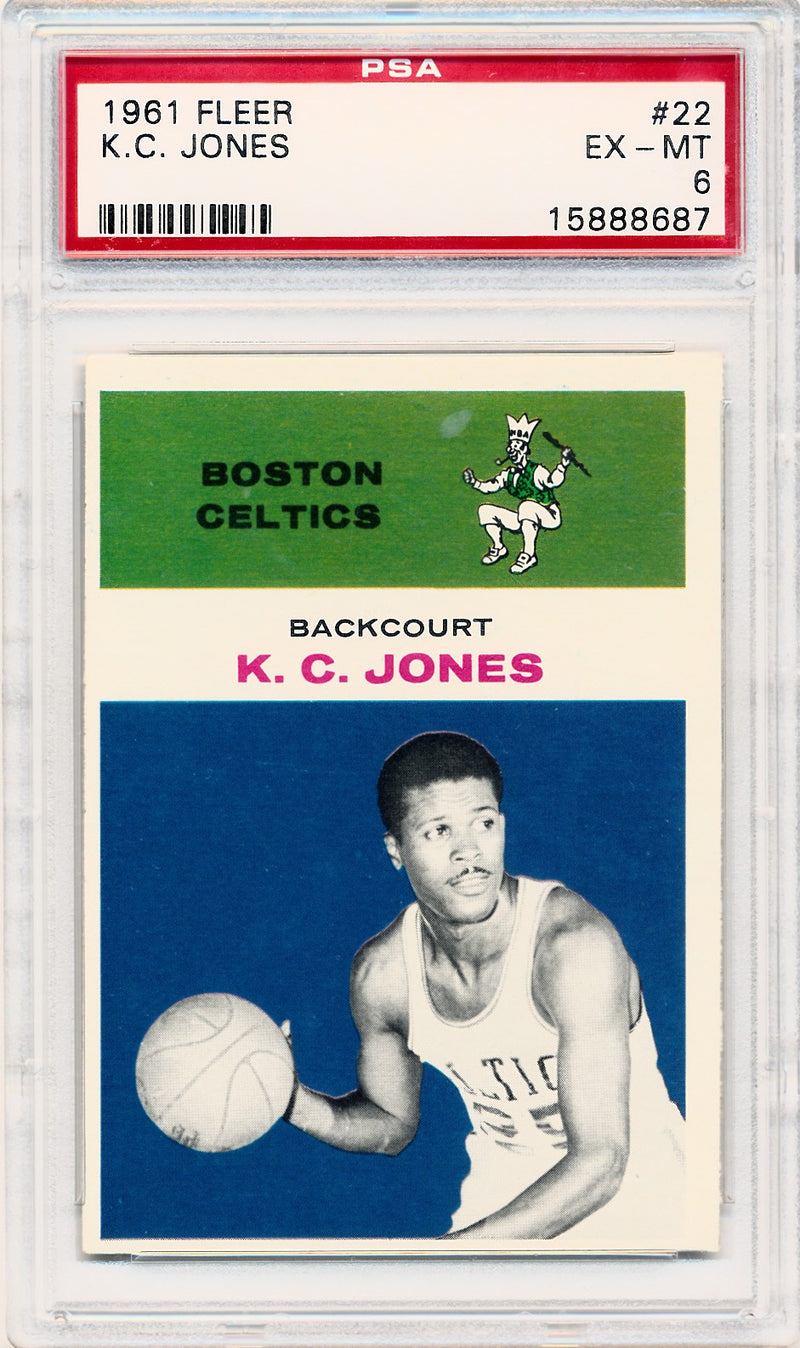 Fleer 1961 Boston Celtics  #22 K.C. Jones  / PSA Grade 6