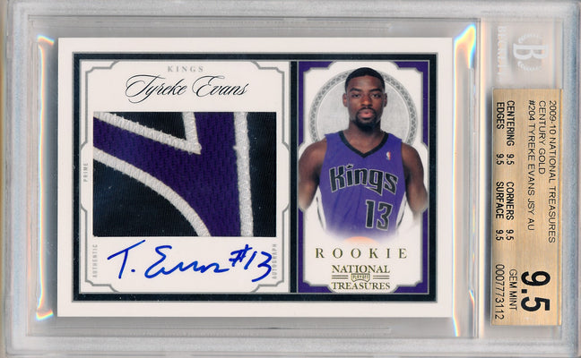 Panini 2009-2010 National Treasures Century Gold #204 Tyreke Evans 2/25 / BGS Grade 9.5 / Auto Grade 10