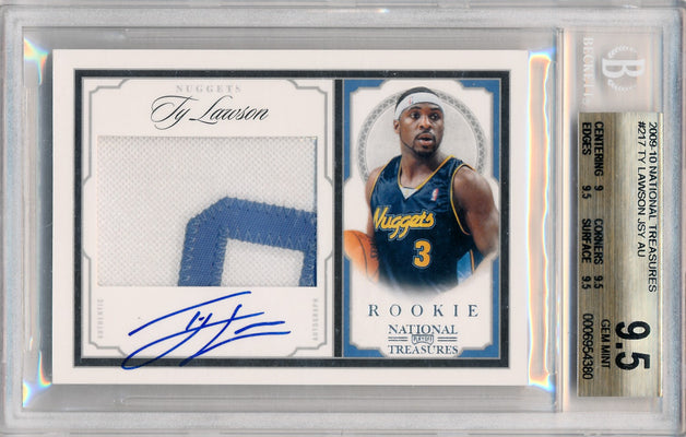 Panini 2009-2010 National Treasures Century Silver #217 Ty Lawson 49/99 / BGS Grade 9.5 / Auto Grade 10