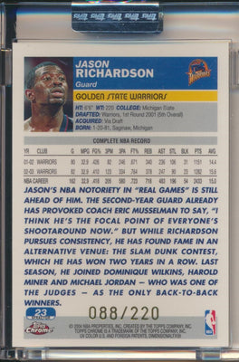 Topps  2003-2004 Chrome  X-Fractor #23 Jason Richardson 88/220