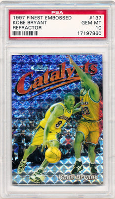 Topps 1996-1997 Finest Embossed Refractor #137 Kobe Bryant 165/263 / PSA Grade 10