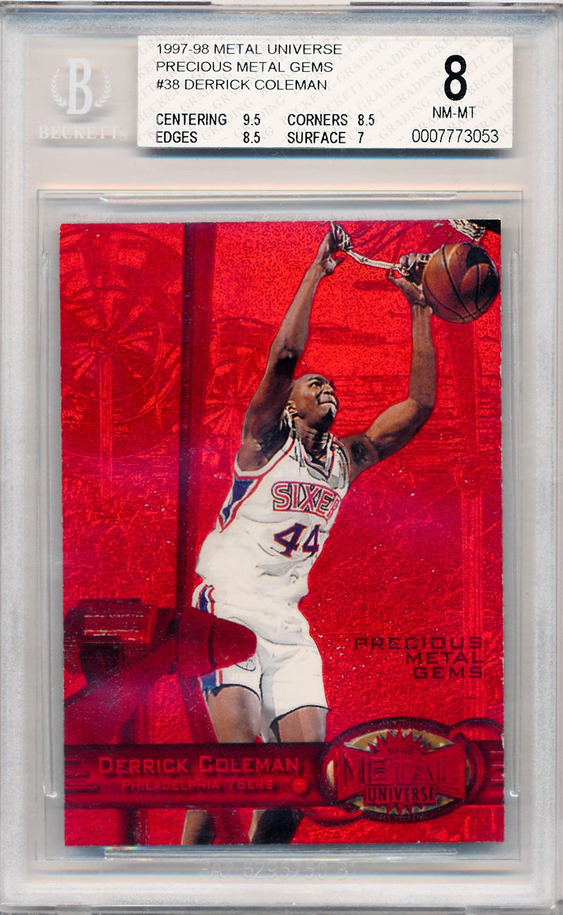 Skybox 1997-1998 Metal Universe Precious Metal Gems #38 Derrick Coleman 31/100 / BGS Grade 8