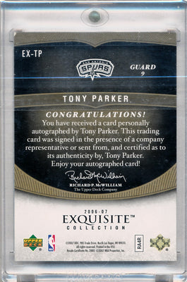 Upper Deck 2006-2007 Exquisite Collection Exquisite Enshrinements #EXTP Tony Parker 8/25