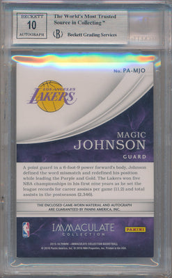 Panini 2015-2016 Immaculate Collection Patch Autographs #PA-MJO Magic Johnson 38/40 / BGS Grade 8.5 / Auto Grade 10