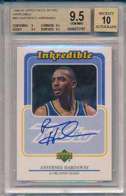 Upper Deck 1999-2000 Retro Inkredible #AN Anfernee Hardaway  / BGS Grade 9.5 / Auto Grade 10