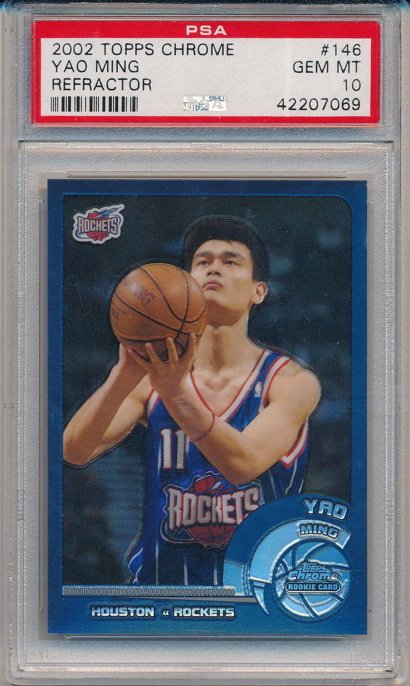 Topps 2002-2003 Chrome Rookie Card #146 Yao Ming  / PSA Grade 10