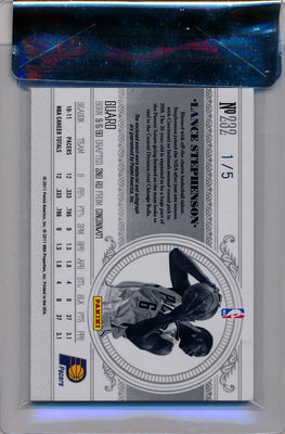 Panini 2010-2011 National Treasures  Century Platinum #232 Lance Stephenson 1/5 / BGS Grade 8.5 / Auto Grade 9