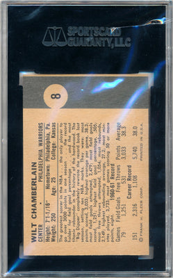 Fleer 1961-1962 Sportscard Guaranty  #96 Wilt Chamberlain  / PSA Grade 9 / BGS Grade None