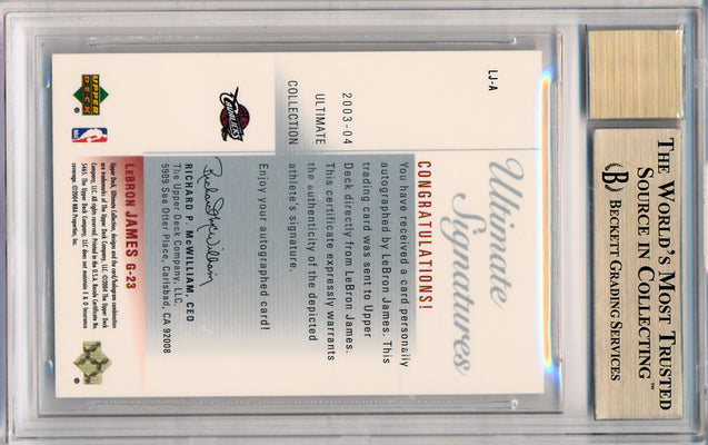 Upper Deck 2003-04 Ultimate Collection  Ultimate Signatures #LJ-A Lebron James  / BGS Grade 9.5 / Auto Grade 10