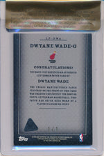 Topps 2008-2009 Letterman Authentic  Patch Card #LP-DWA Dwyane Wade 1/1 / BGS Grade 8