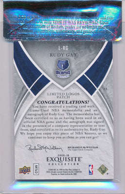 Upper Deck 2009-2010 Exquisite Collection Limited Logos #LRG Rudy Gay 2/14 / Auto Grade 10