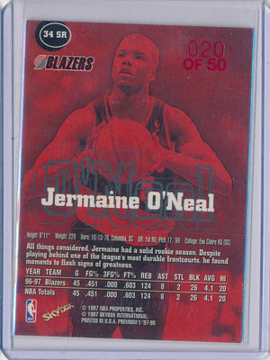 SkyBox 1997-1998 Premium Star Rubies #34SR Jermaine O'Neal 20/50