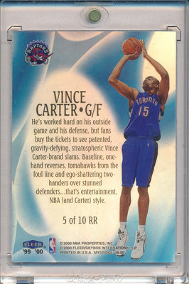 Fleer 1999-2000 Mystique Raise the Roof #5/10RR Vince Carter 43/100