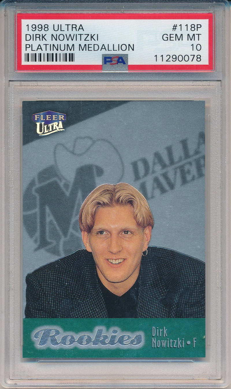 Fleer 1998-1999 Fleer Ultra  Platinum Medallion  #118P Dirk Nowitzki 29/66 / PSA Grade 10