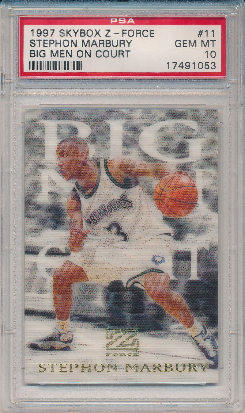 SkyBox 1997-1998 Z-Force Big Men On Court #11/15BMOC Stephon Marbury  / PSA Grade 10